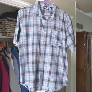 Short sleeve cotton button front shirt